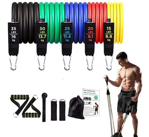 Set De 5 Ligas Elásticas Ejercicios Crossfit