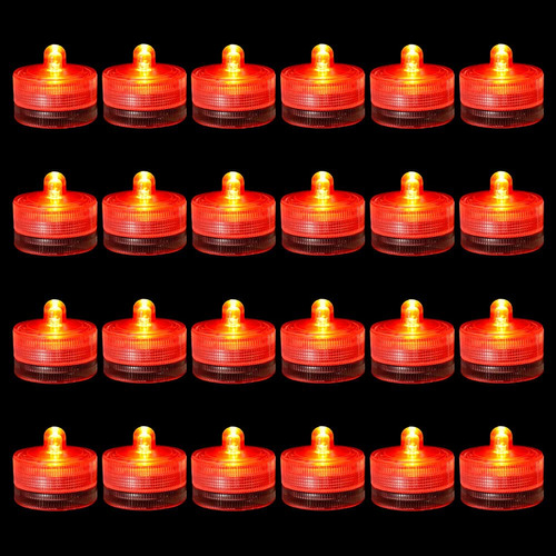 Luz Led Sumergible, 24 Velas Rojas Impermeables Sin Llama, V