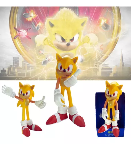 Boneco Sonic Amarelo de 20cm e 28cm Personagem Exclusivo