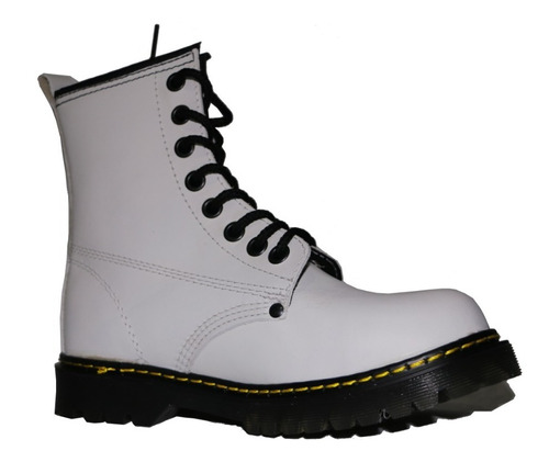 Botas Blancas Piel Goth Rock Punk Martens No Dr.