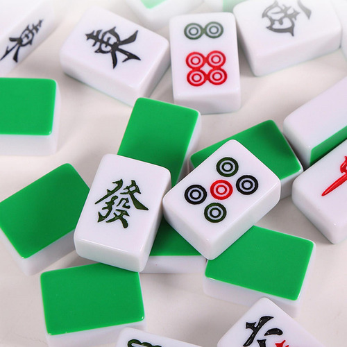 Fun Mini Mahjong Set Con Mantel Pequeño Juego De Mesa Verde