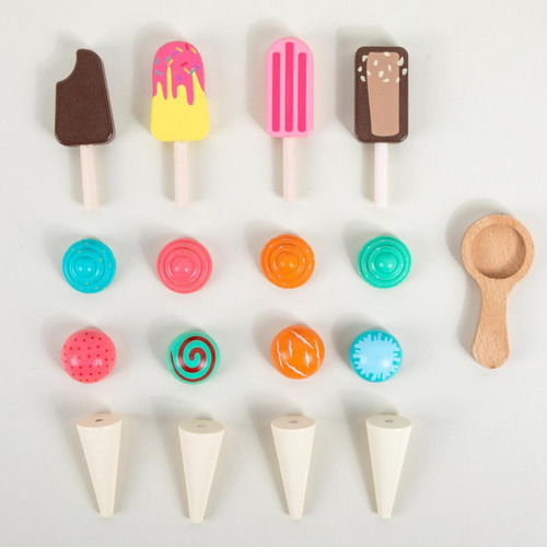 Juguete De Carrito De Helado De Madera, Juego De Juguete De