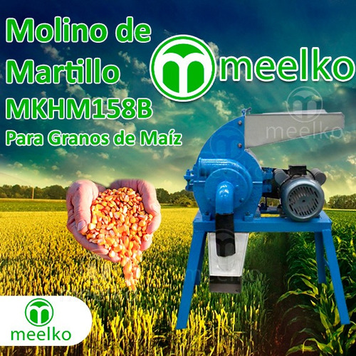 Imagen 1 de 7 de Molino De Martillos Meelko Monofásico 200-300 Kg/h (1,5 Kw)