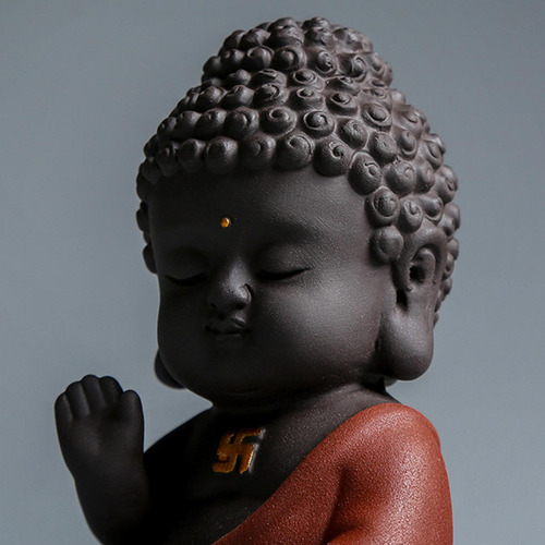 Buda Tathagata Cerámica Decoración Estatua Accesorios Rojo