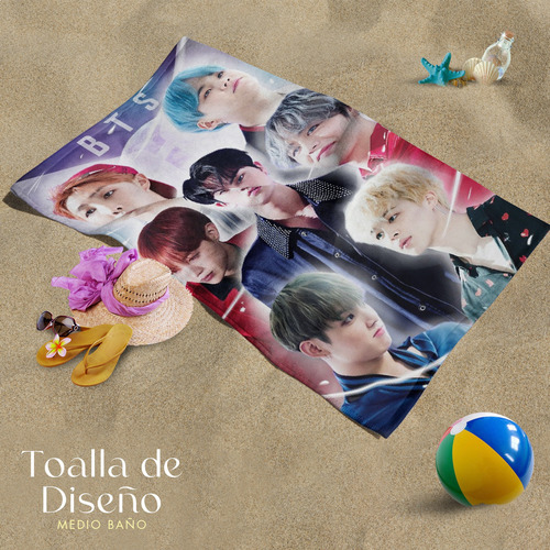Toalla De Baño Bts Army Kpop Microfibra Poliester Diseño