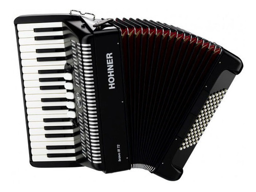 Ftm Acordeon A Piano Hohner Bravo Iii 72 Bajos Negro