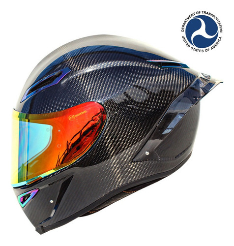 Casco Integral De Fibra De Carbono Par Dot