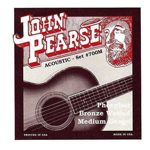 John Pearse 700m Fósforo Bronce Guitarra Acústica Cuerdas