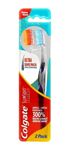 Imagen 1 de 1 de Cepillo Dental Colgate Slim Soft Advanced Pack X2