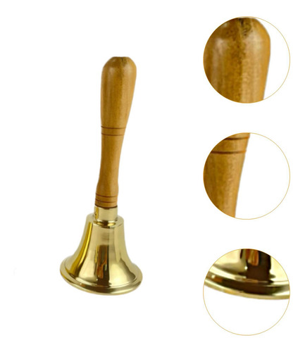 Campana De Mano De Latón Campana 7,7 Cm X 20,4 Cm