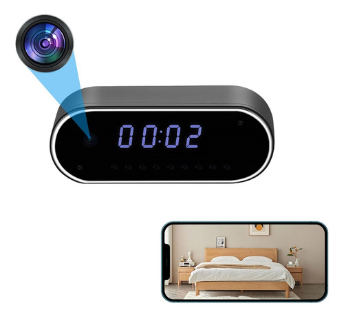 Cámara Reloj Oculta 1080p Control Wifi Visión Nocturna Negro Wiwacam S7-1M
