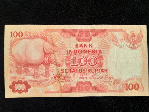 Billete Indonesia 100 Rupias 1977