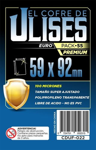 Protectores 59x92mm Euro (100 Micr) Cofre De Ulises X55