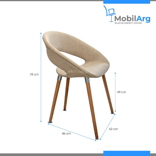 Imagen 4 de 9 de Silla One Wood Tapizada Vestida Patas De Madera Petiribí
