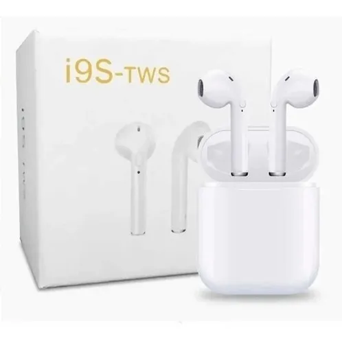 Auriculares Bluetooth recargables i9s Tws de color blanco
