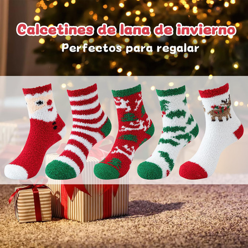 5 Pares De Calcetines Termicos,calidez Invernal Y Gruesa