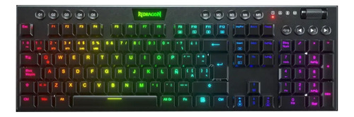 Teclado Mecánico Redragon Horus Fs K619-rgb-sp Black Negro Español
