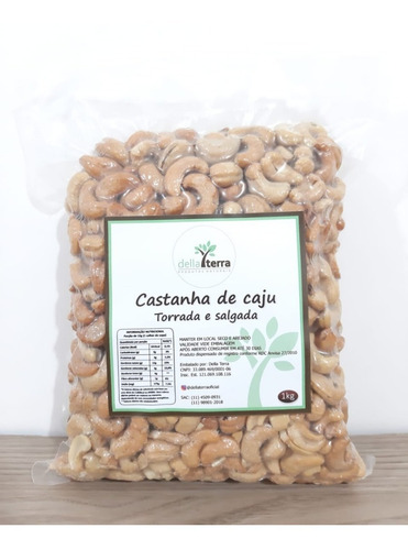 Castanha De Caju W1 Torrada Com Sal Vácuo 1 Kg Della Terra