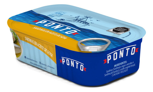 Sardinas Ponto En Aceite De Soya 120 Gr Caja Con 12 Piezas