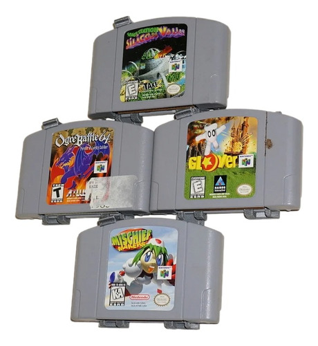 4 Soportes De Cartucho Para Nintendo 64 A Pared