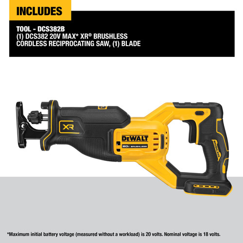 Sierra Recíproca Dewalt Max Xr Inalámbrica Dcs382b De 20 V