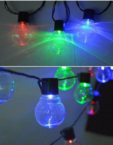 Luces Guirnalda Solar 10 Led Ampolleta Multicolor 3 Metros