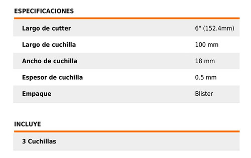 Imagen 5 de 10 de Cutter Cuchilla Truper Cortante 6 Pulgadas Acero Grip 16977