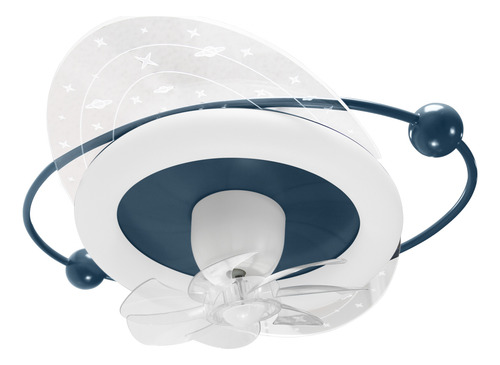 Ventilador De Techo Con 3 Tonos De Luz Estilo Espacial Jwj Cantidad De Aspas 7 Estructura Blanco Aspas Transparentes Diámetro 66 Cm Frecuencia 50hz Material De Las Aspas Plástico