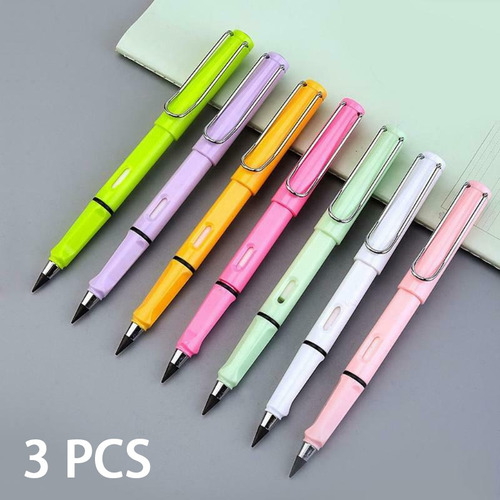 3pcs/3color Lápiz Eterno Para Estudiantes Niños Largo