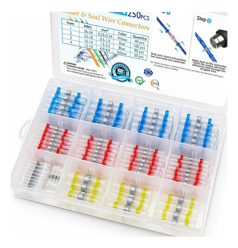 Para Sr1 250 Piezas Conectores A Tope Alambre Con Sello De /