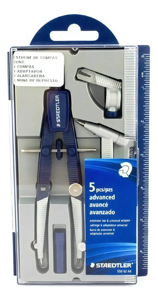 Compás Staedtler 550 Profesional C/minas Y Adaptadores
