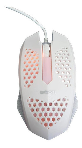 Mouse Gamer Óptico 1200dpi Ultraleve Colmeia Led Rgb Branco