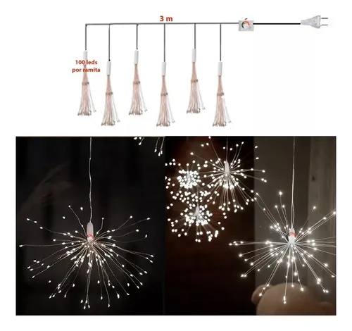 Luces Fuegos Artificiales Pirotecnia 6 Espigas Micro Leds