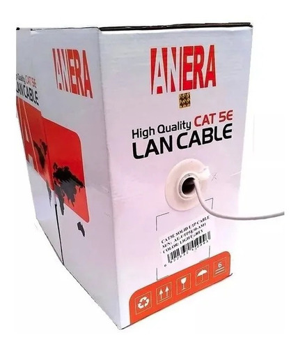 Cable Utp Categoria 5e Anera 20/80 Red Camaras 305 Metros