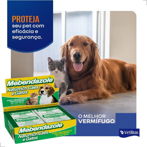 Vermifugo Para Caes Shih Tzu Mebendazole 01-40kg 6cp