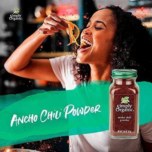 Imagen 2 de 5 de Simplemente Polvo De Chile Ancho Organico, Organico Certific