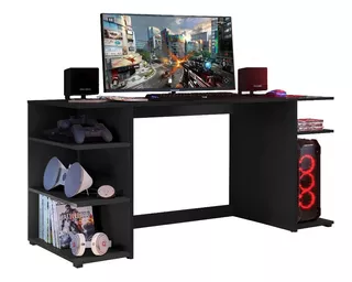 Escritorio Gamer Mesa De Computo En Madera Negro