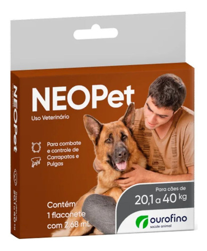 Antipulgas E Carrapatos Neopet Caes 20,1kg  A 40kg 2,68ml