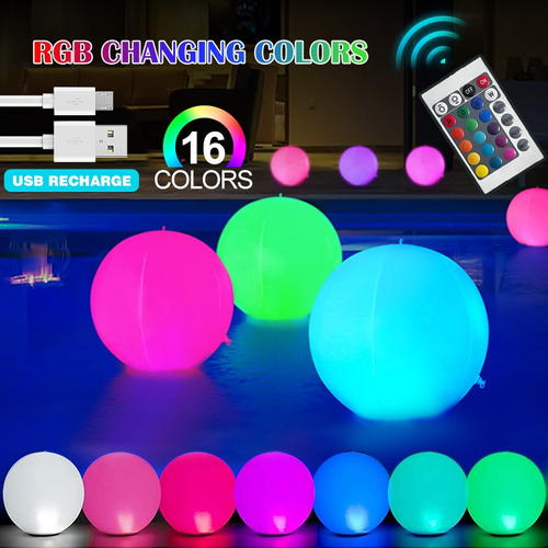 Balón Inflable Led Con Forma De Pelota De Playa, 4 Unidades,