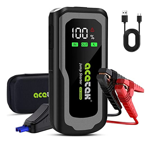 Jump Starter Acetek 2500a Peak 12v Batería De Litio Portátil