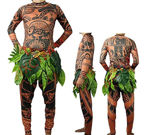 Moana Camiseta Tatuaje Para Hombre Pantalones Con Falda Hoja