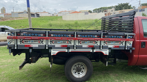 Ford F 350 Ano 2002 Vermelha Carroceria Madeira