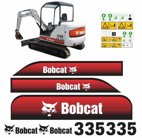 Kit Adesivos Compatível Mini Escavadeira Bobcat 335 R228 Cor PADRÃO