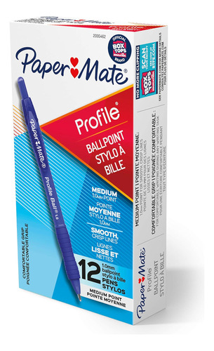 Lapiceras Ballpoint Paper Mate Set 12 U Blue6