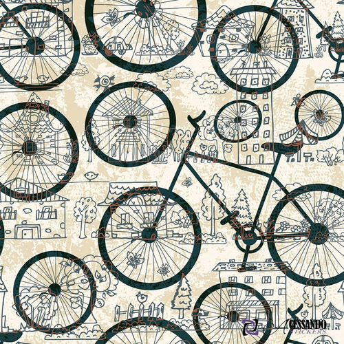Papel Parede Adesivo Lavável Bike Retrô Bicicleta - Casual91