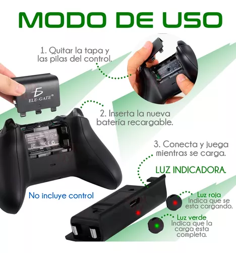 Kit Carga Y Juega Para Control Xbox One Cable Y Batería Tapa