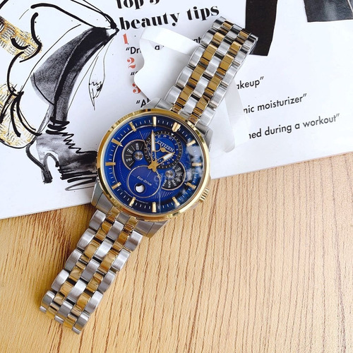 Imagen 6 de 6 de Citizen Calendrier Moonphase Blue Dial Bu0054-52l . Dcmstore