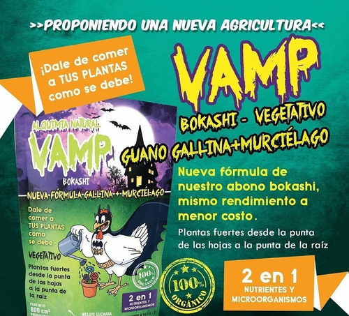 Imagen 2 de 3 de Vamp Bokashi Guano De Gallina Y Murcielago Vegetación 800cm3