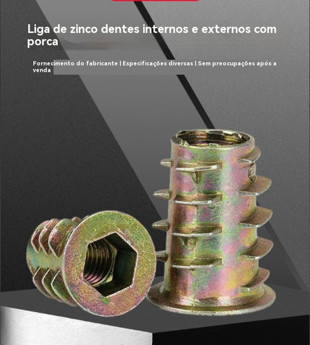 Porca De Zinco Com Rosca Interna E Externa P\ Móveis M4-m10