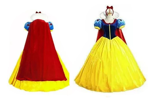 Mascarada Snow White Princesa Traje Cosplay De Mujere Adulto